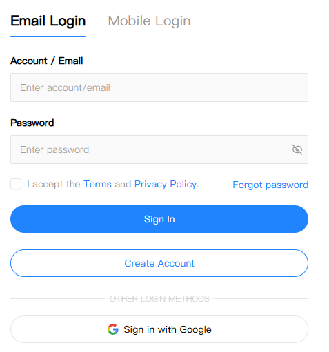 IPWeb account sign-in page