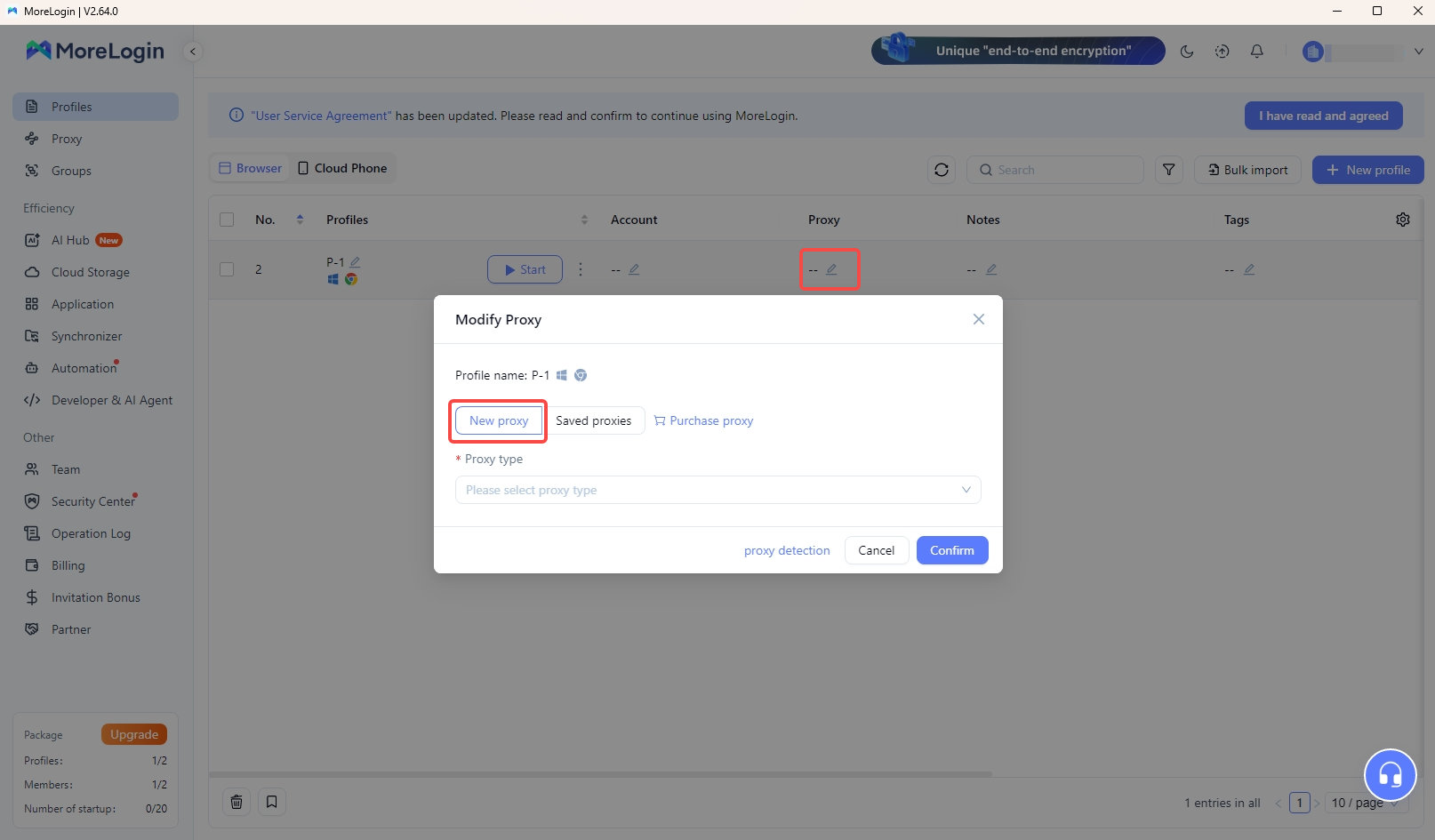 Add a new proxy in MoreLogin
