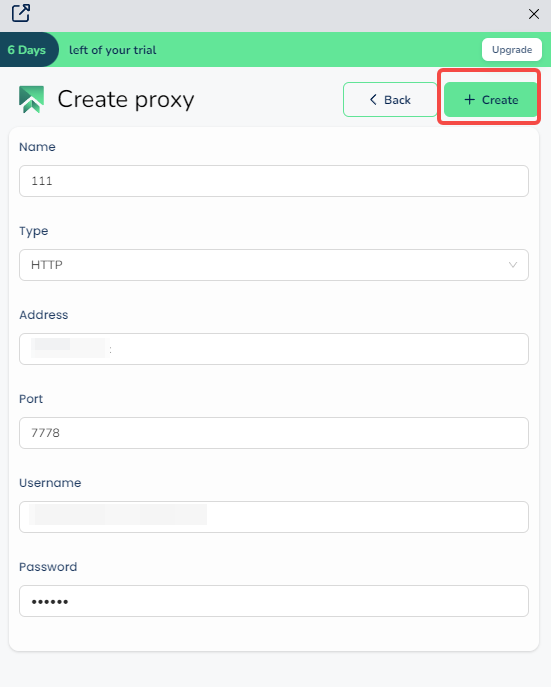 Enter IPWeb proxy details in SessionBox