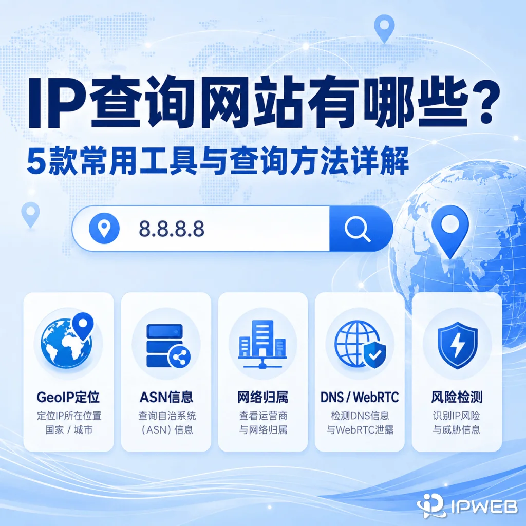 IP查询网站有哪些？5款常用工具与查询方法详解