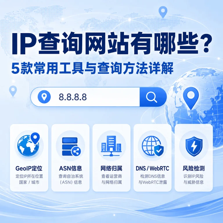IP查询网站有哪些？5款常用工具与查询方法详解