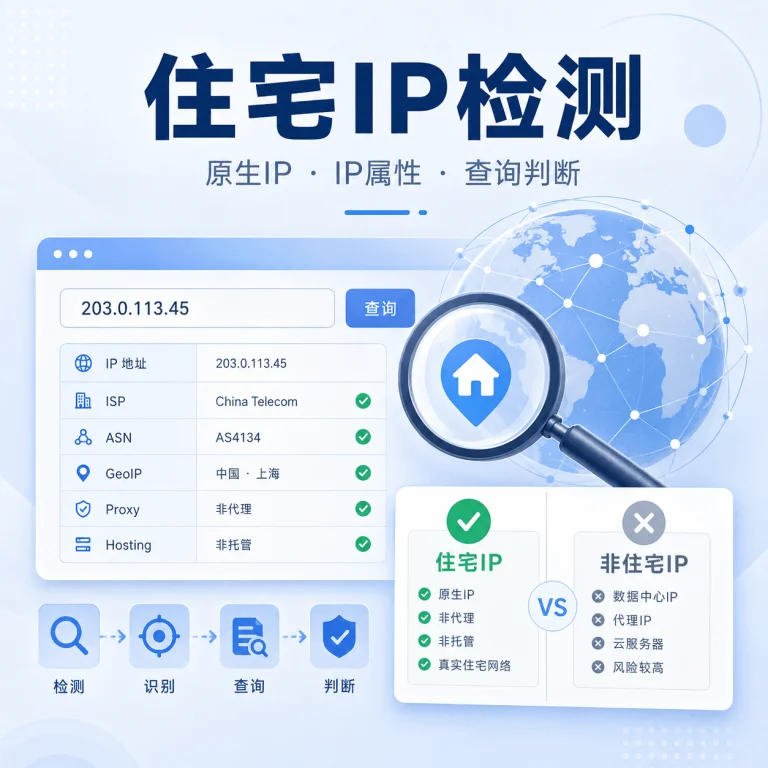 住宅IP怎么检测？住宅IP、原生IP与IP属性判断方法