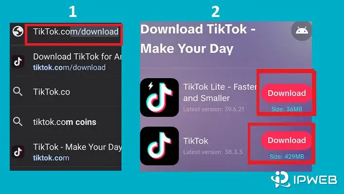 TikTok 官方 Android APK 下载页面