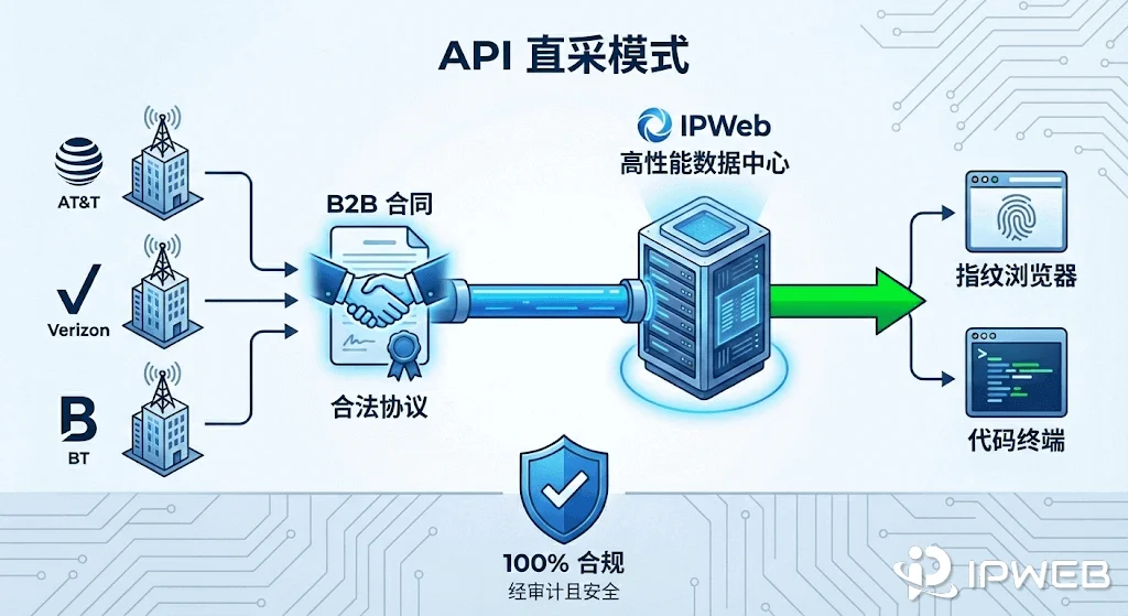 API 直采模式图解：从 ISP 运营商到 IPWeb 服务器的合规链路