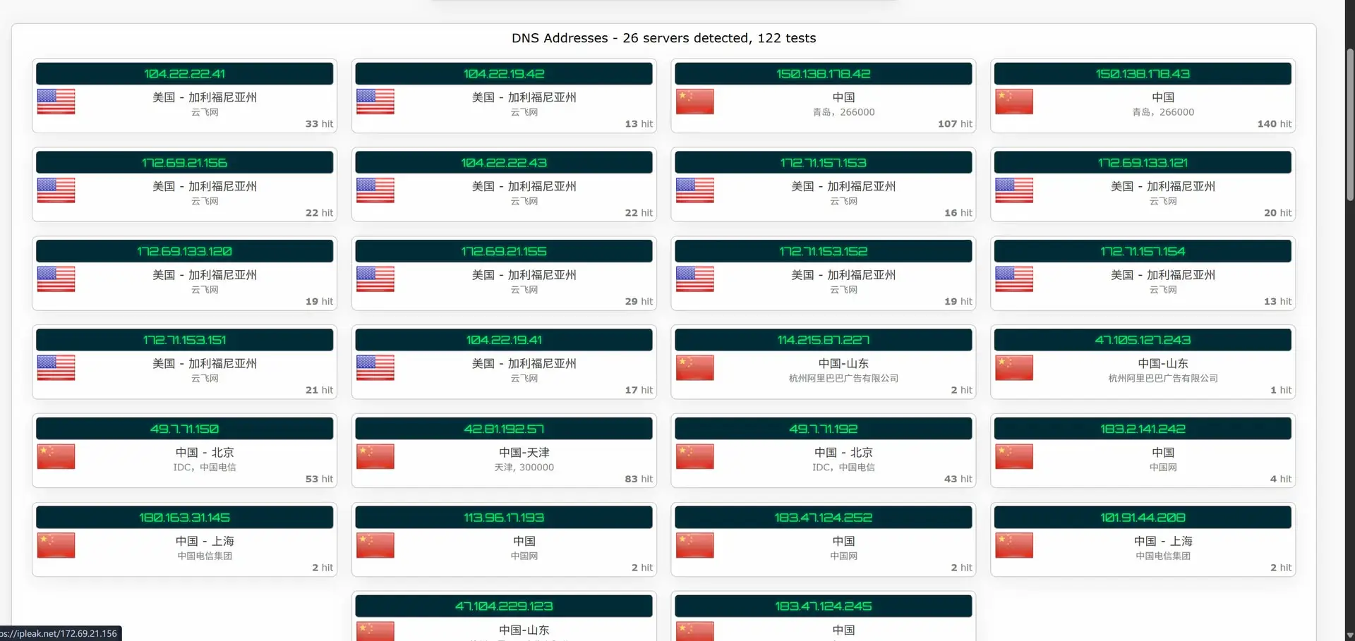 DNS检测报告中的真泄露特征：出现本地ISP名称