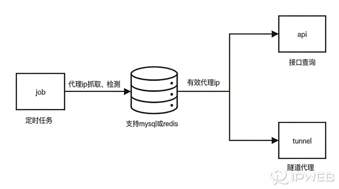 Python代码中配置IPv6轮换代理API鉴权参数与隧道连接逻辑示意图