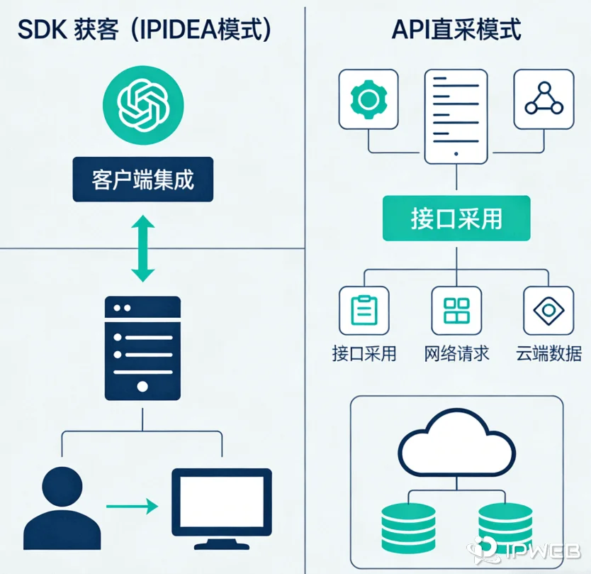 SDK获客(IPIDEA模式)与API直采(IPWeb模式)的区别博客封面图