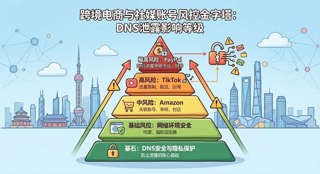 网络环境风险等级示意图与DNS泄露的关系