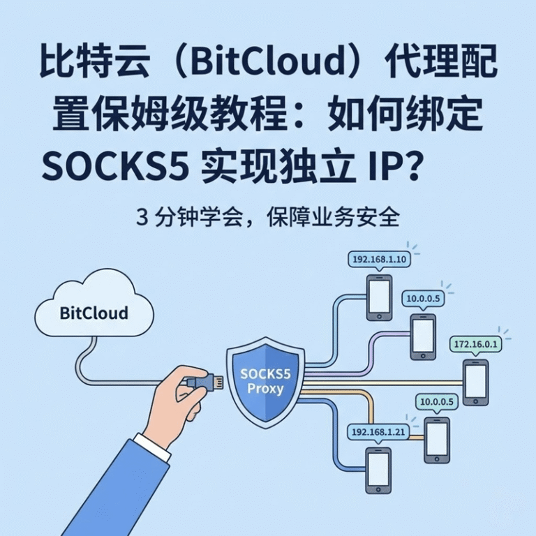 比特云(BitCloud) SOCKS5代理配置与独立IP绑定保姆级教程
