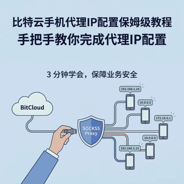 比特云手机SOCKS5代理配置保姆级教程