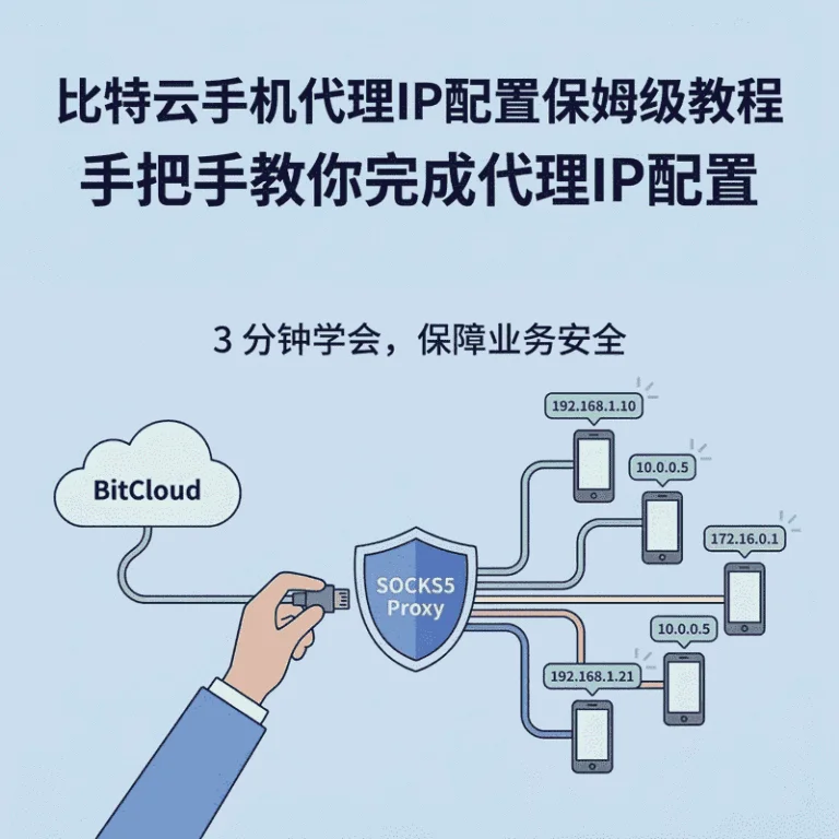 比特云手机SOCKS5代理配置保姆级教程