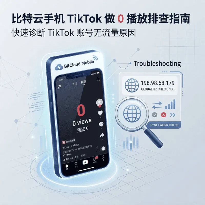 比特云手机做 TikTok 总是 0 播放？先从这 3 个方向排查