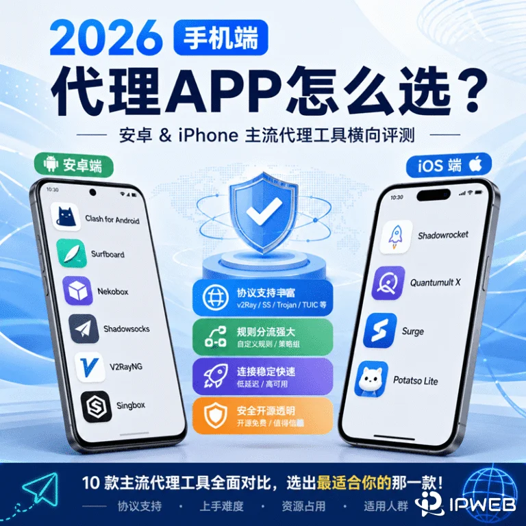 安卓和 iPhone 手机上代理工具选择与对比