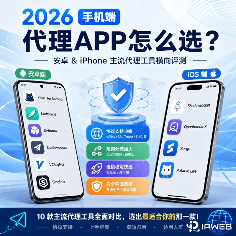 安卓和 iPhone 手机上代理工具选择与对比