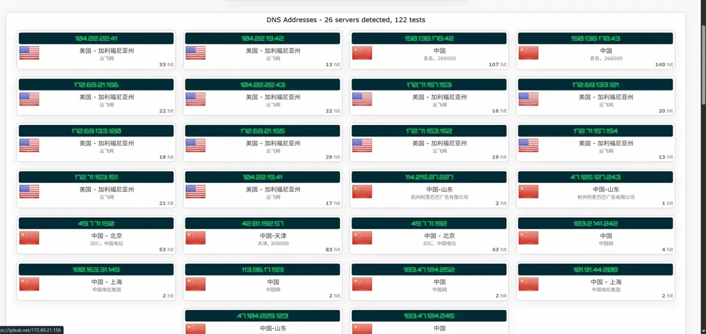 DNS检测报告中的真泄露特征：出现本地ISP名称
