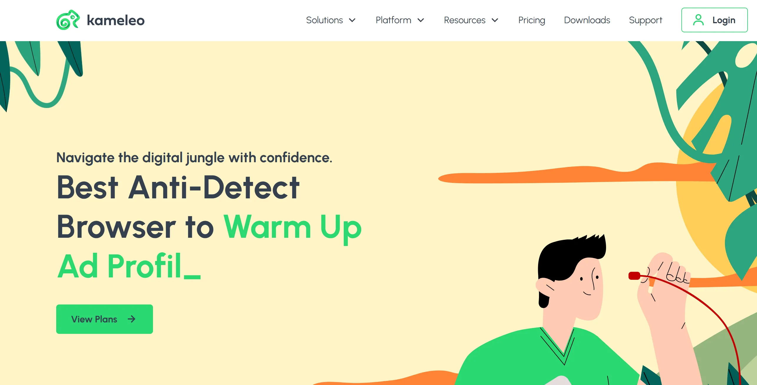 Kameleo 指纹浏览器客户端界面，支持移动指纹模拟