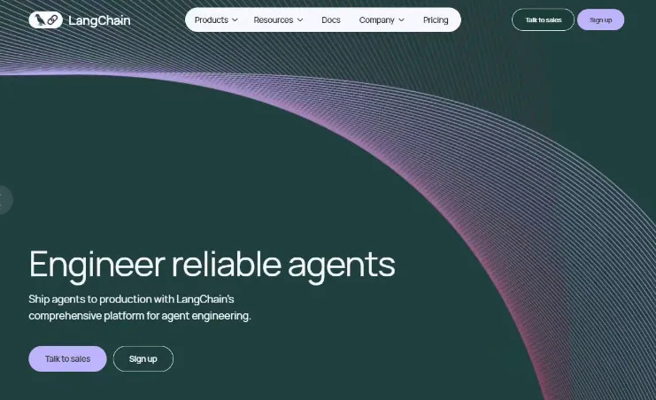 LangChain 官网首页截图占位图