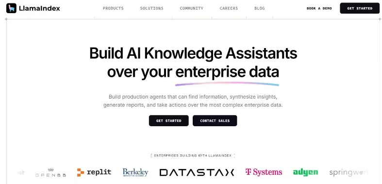 LlamaIndex 官网首页截图占位图