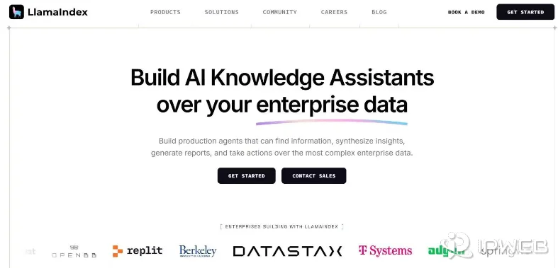 LlamaIndex 官网首页截图占位图