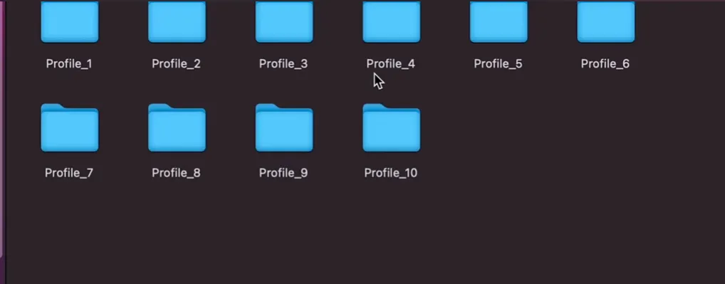 Mac Finder 中已经创建好的多个 Chrome Profile 文件夹