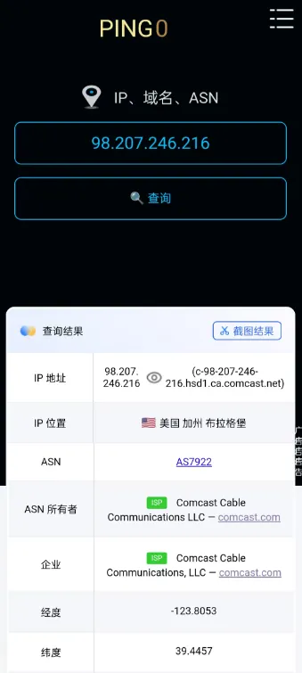 通过浏览器查询当前云手机出口 IP 确认连通性