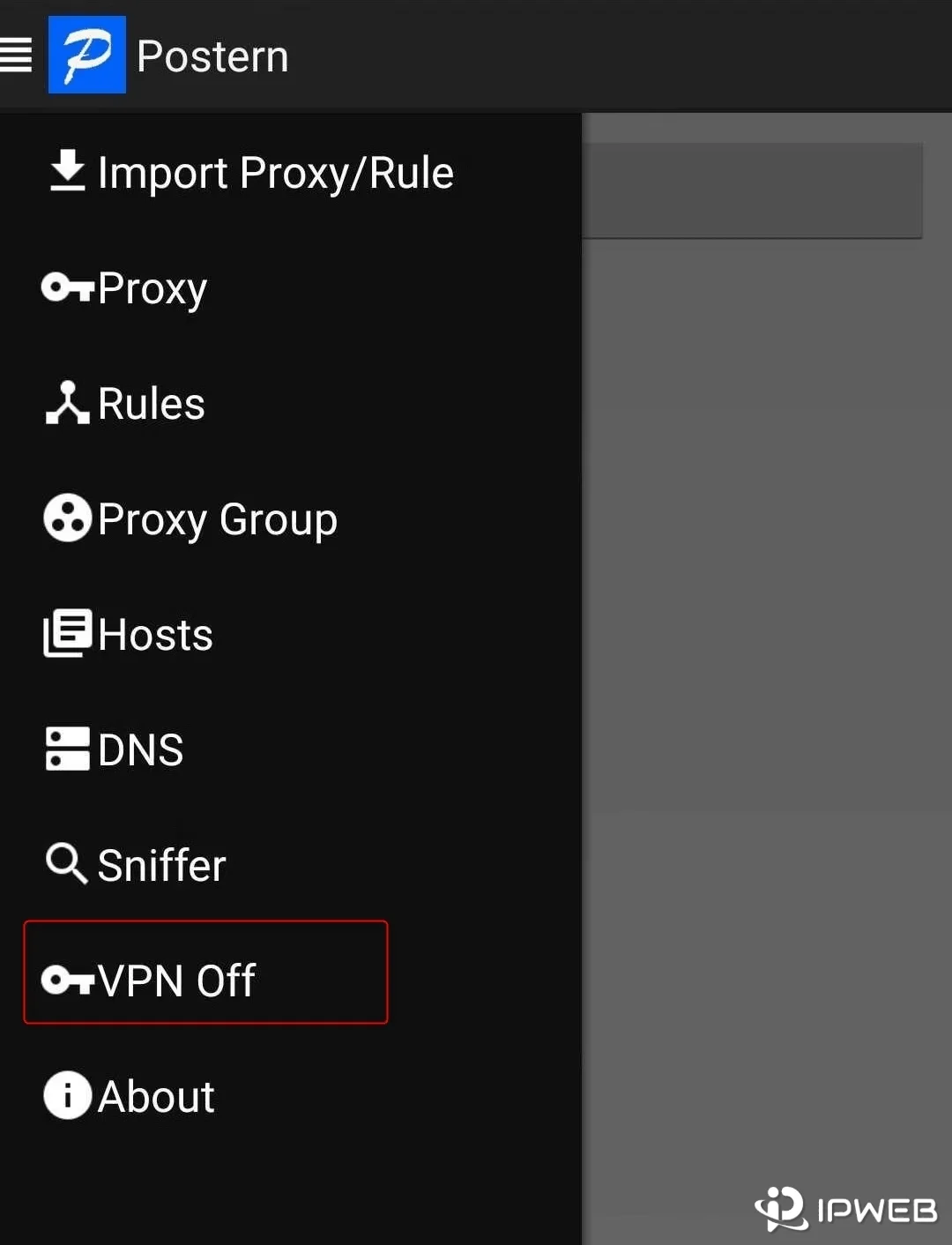 Postern激活代理开关截图
