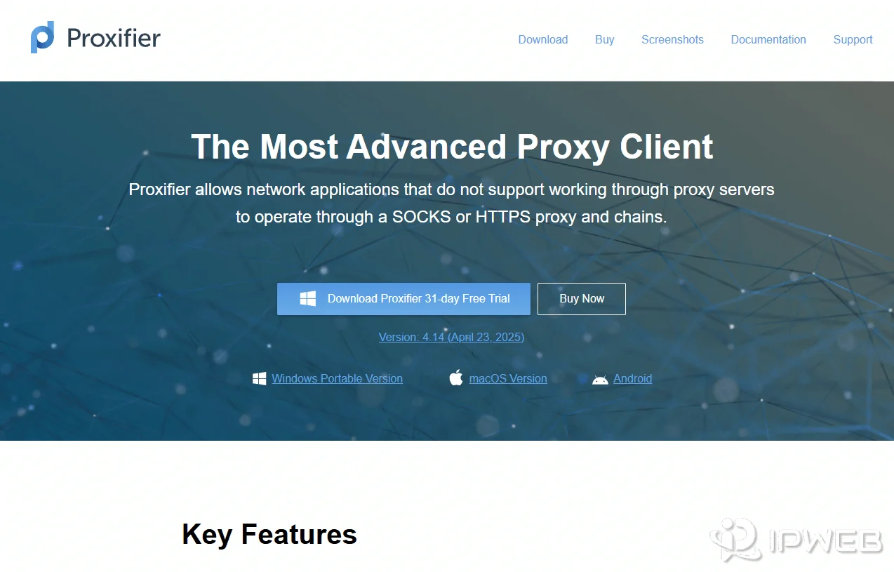 Proxifier 应用级代理控制工具官网封面示意图