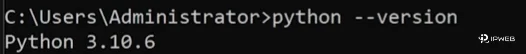 检查 Python 版本的终端