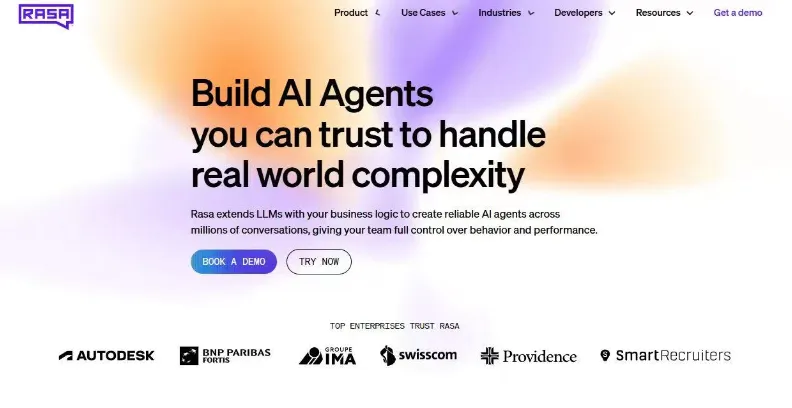 Rasa 官网首页截图占位图