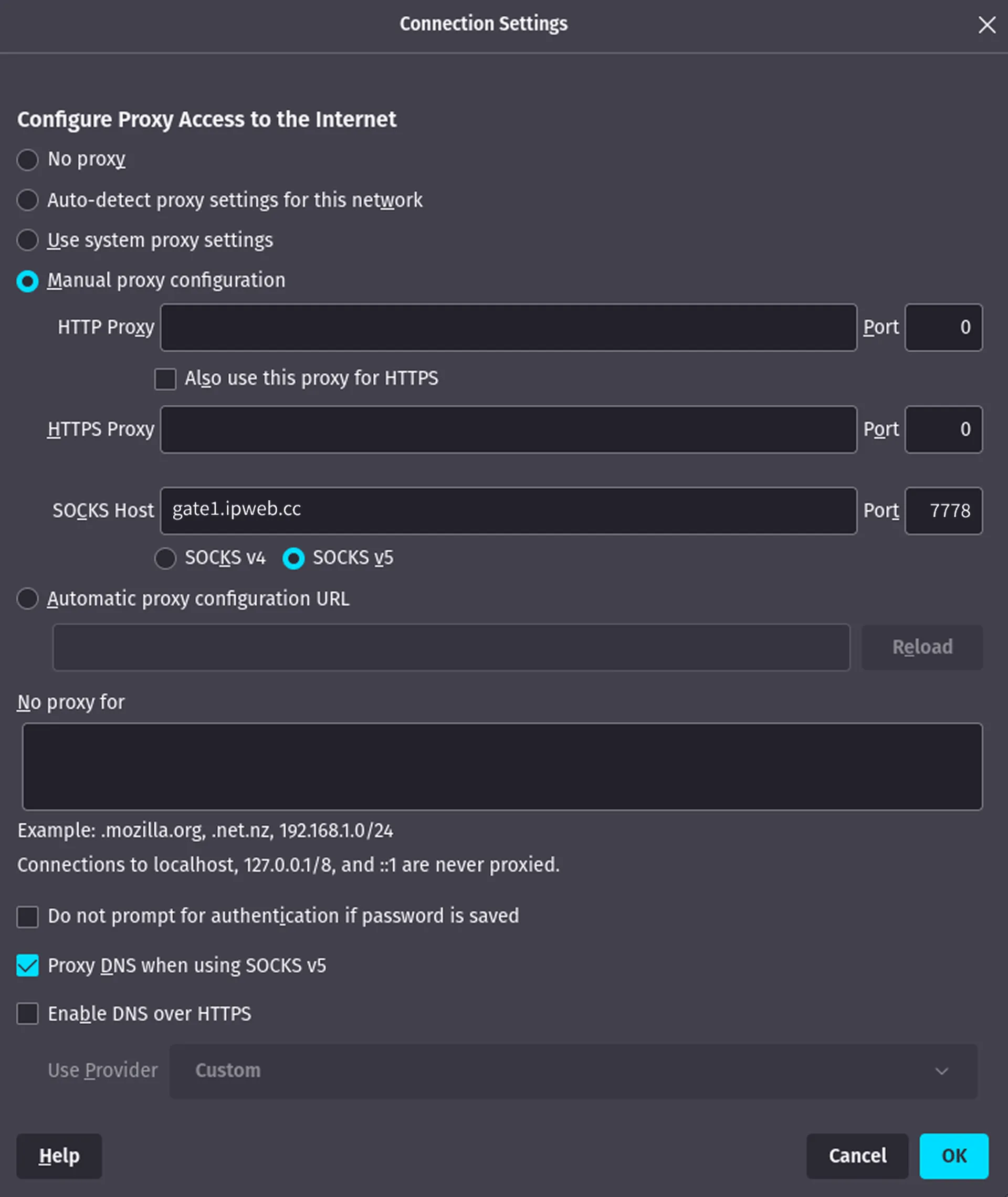 在 SocksDroid 中依次填入 IP、端口及鉴权密码