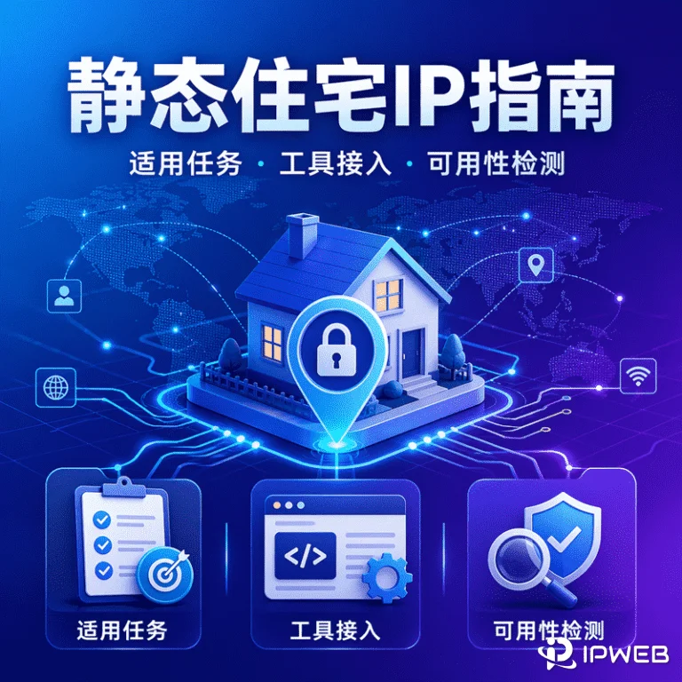 静态住宅IP指南：适用任务、工具接入与可用性检测