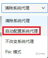 v2rayN 中切换自动配置代理