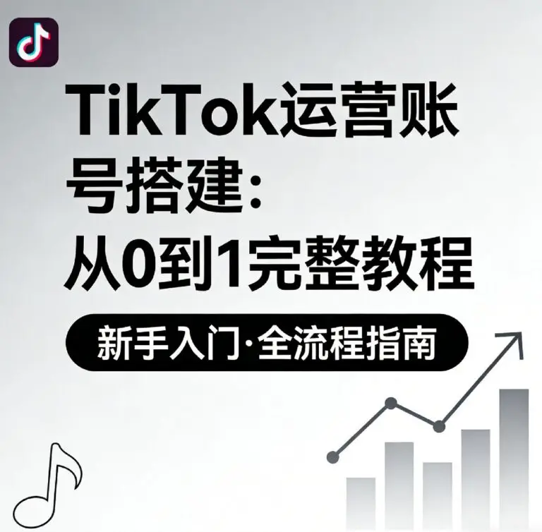 《TikTok运营账号搭建：从0到1完整教程》博客封面。