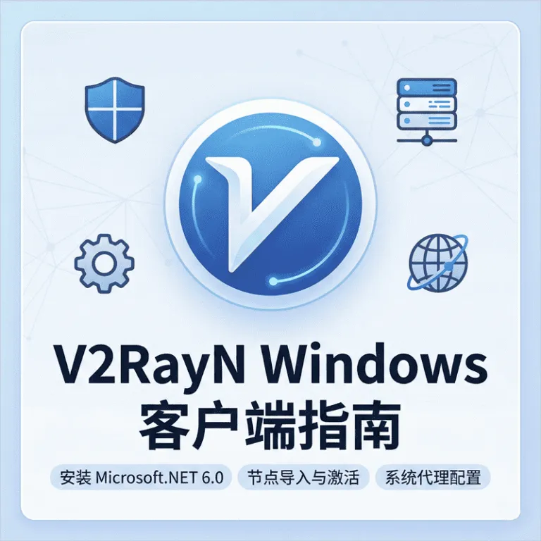 V2RayN Windows 客户端新手安装与配置实操教程