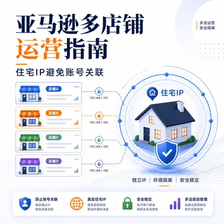 亚马逊多店铺运营指南：如何用住宅IP避免账号关联