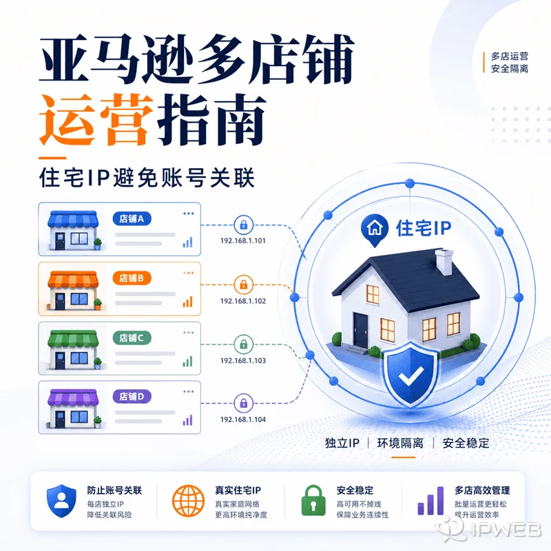 亚马逊多店铺运营指南：如何用住宅IP避免账号关联