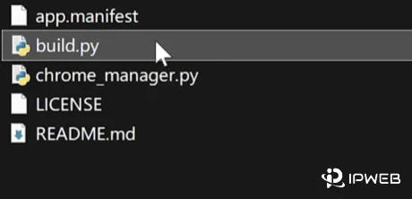 ZIP 文件解压到桌面后可以看到项目中的所有文件和 build.py