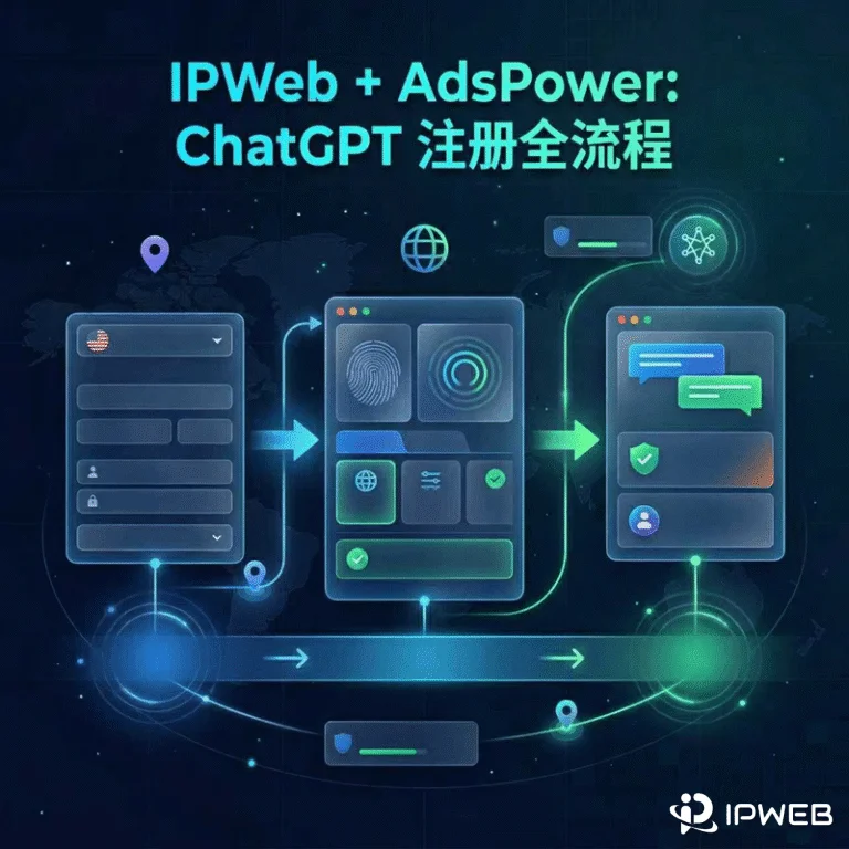IPWeb 代理 IP、AdsPower 浏览器环境配置与 ChatGPT 注册流程