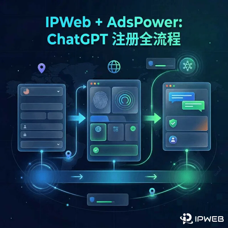 IPWeb 代理 IP、AdsPower 浏览器环境配置与 ChatGPT 注册流程