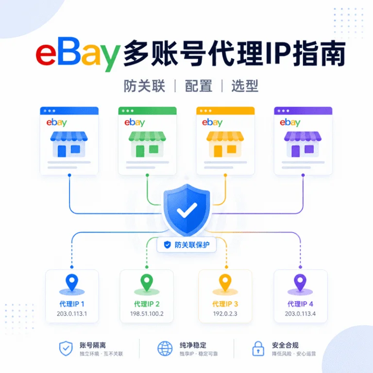 eBay多账号运营代理IP指南：防关联、配置与选型