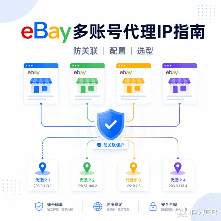 eBay多账号运营代理IP指南：防关联、配置与选型