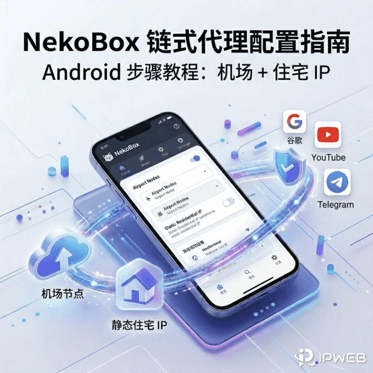 安卓 NekoBox 链式代理配置教程：机场节点搭配静态住宅 IP