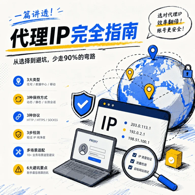 代理IP完整指南：从选型、检测到接入，一套方法论帮你避坑