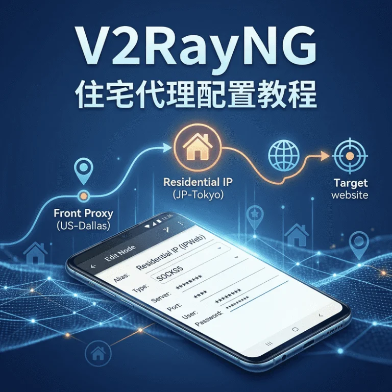 安卓 V2RayNG 接入住宅代理IP教程，基于链式代理的转发配置