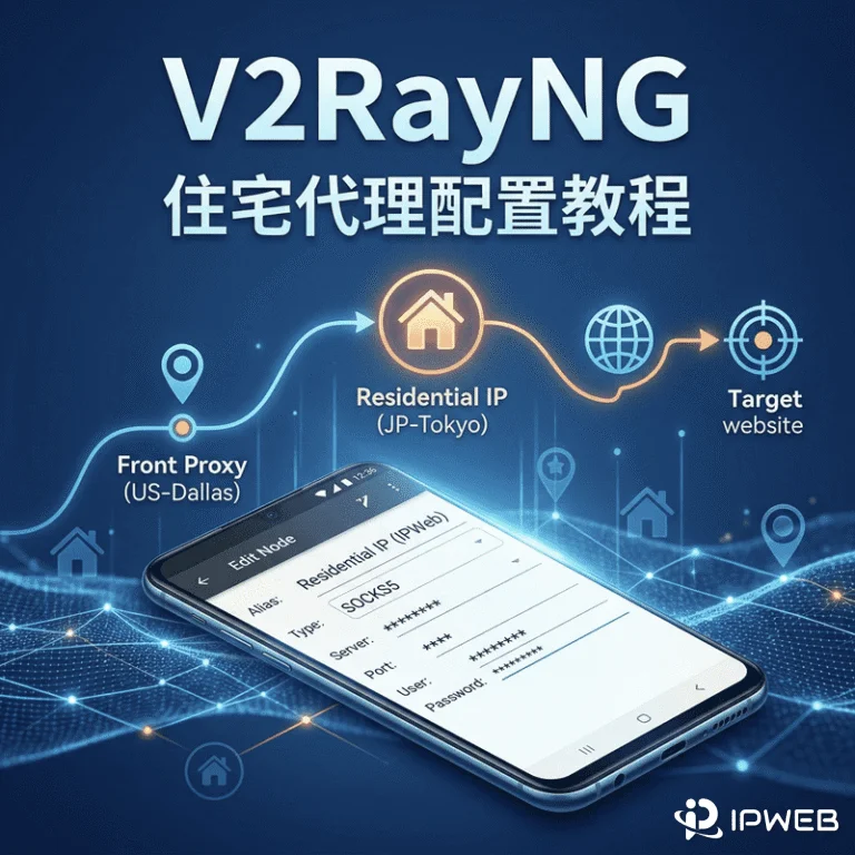 安卓 V2RayNG 接入住宅代理IP教程，基于链式代理的转发配置