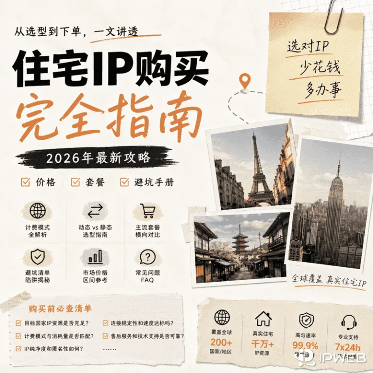 住宅IP购买指南：计费、选型与实操购买，一步到位