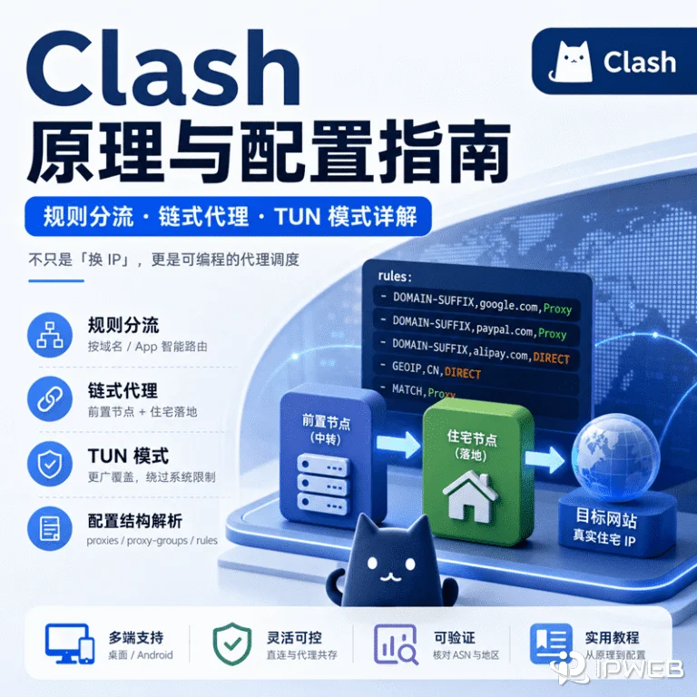 Clash/Mihomo代理配置原理解析：分流规则、TUN模式与链式代理指南