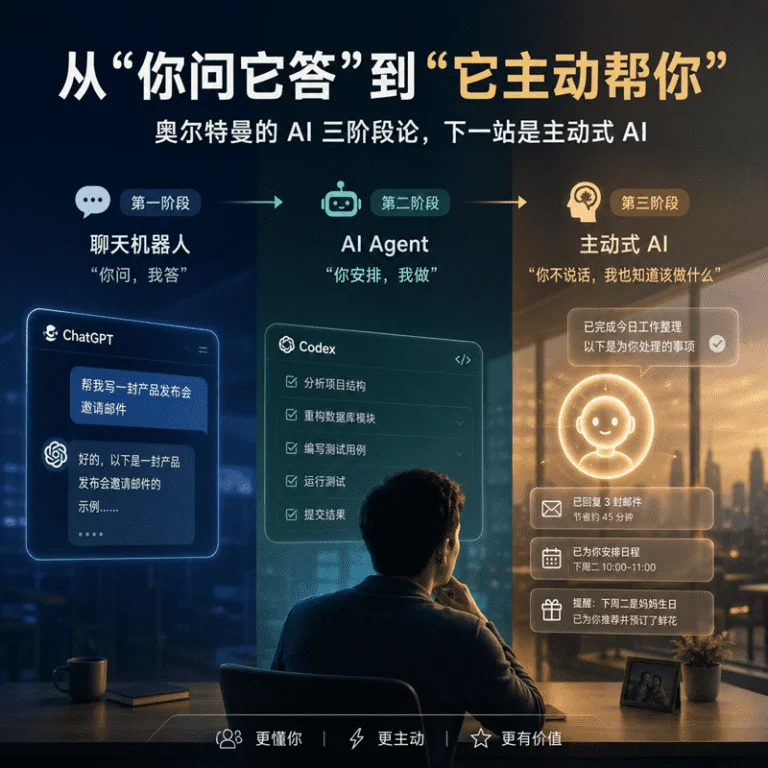 奥尔特曼提出AI三阶段论：主动式AI是下一站