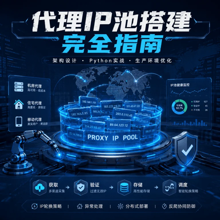 代理IP池搭建完全指南：架构设计、Python实战与生产环境优化