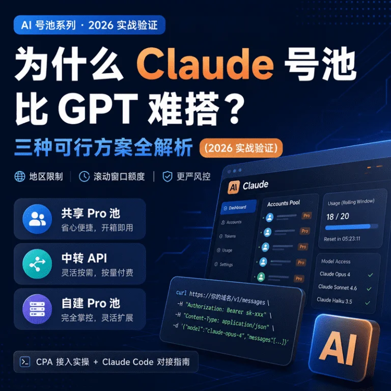 为什么 Claude 号池比 GPT 难搭？三种可行方案全解析